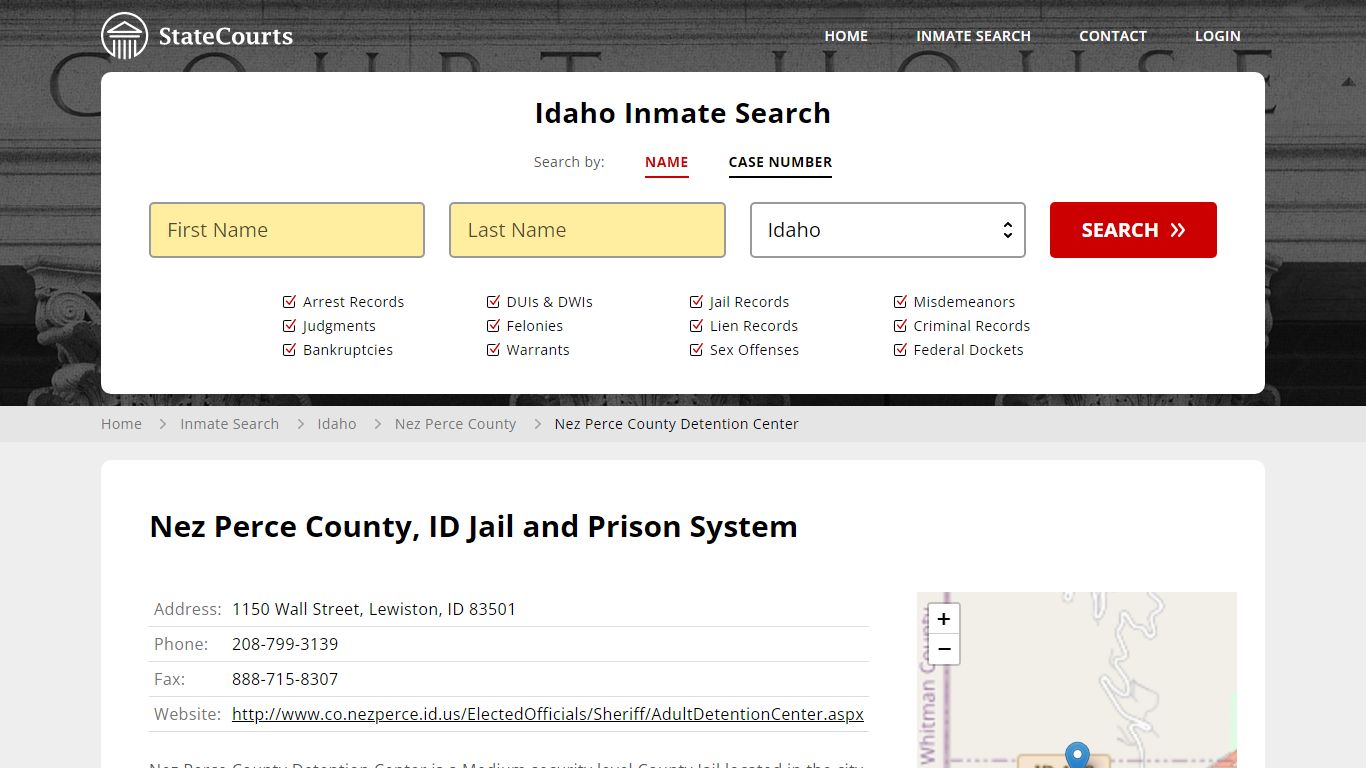 Nez Perce County, ID Jail and Prison System - State Courts